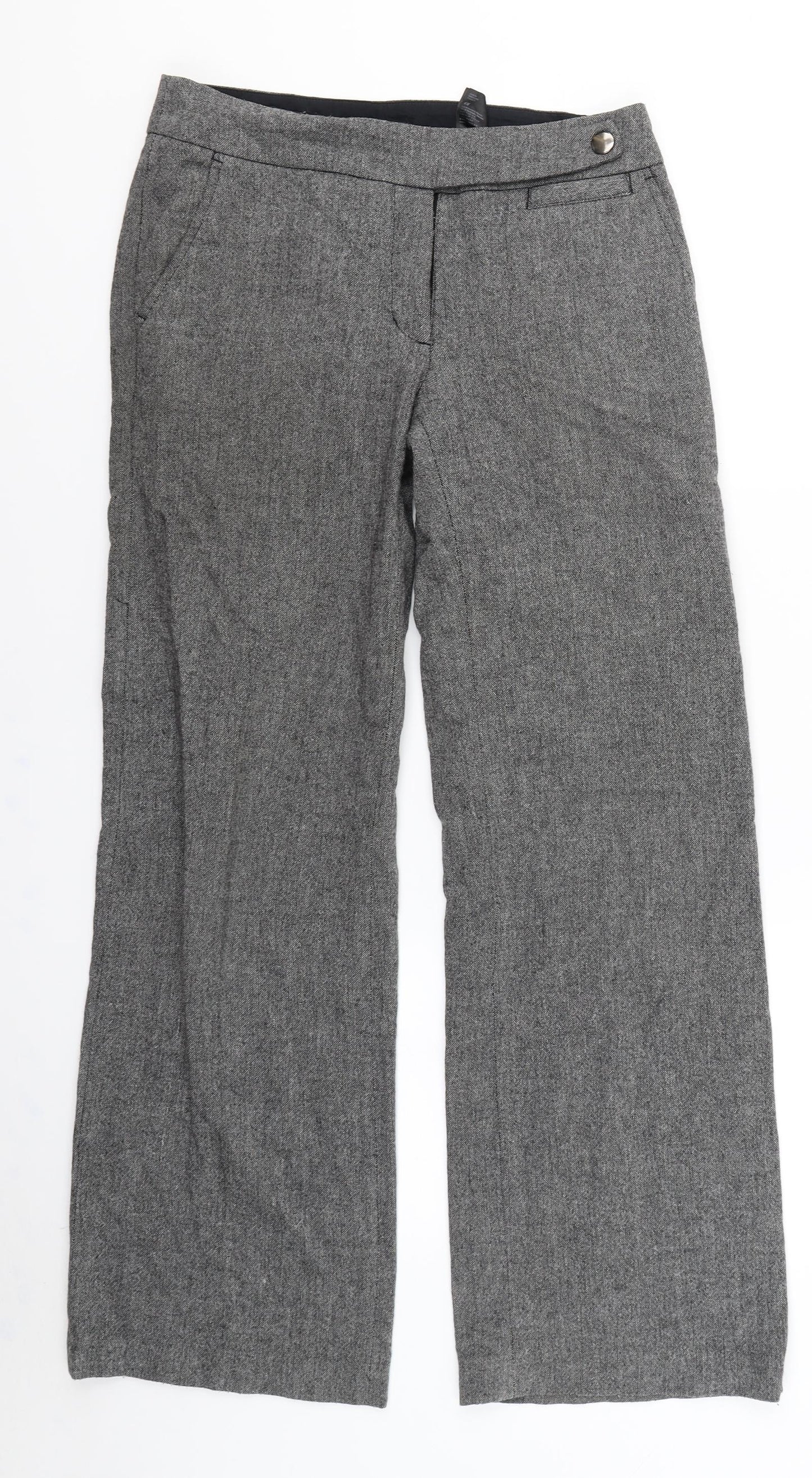 H&M Womens Grey   Trousers  Size 8 L28 in