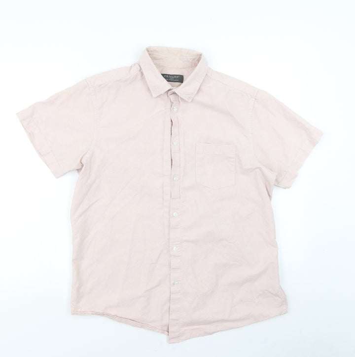 Primark Mens Pink Button-Up Size L