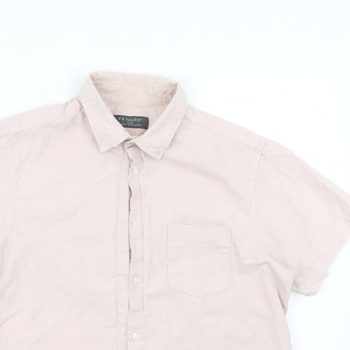 Primark Mens Pink    Button-Up Size L