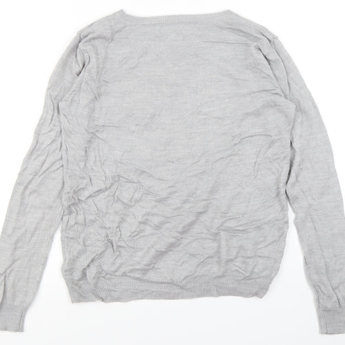 Primark Womens Grey   Pullover Jumper Size S  - Christmas Jumper Reindeer