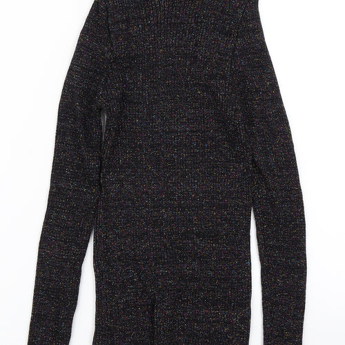 Wild Flower Womens Black   Pullover Jumper Size M  - Ribbed