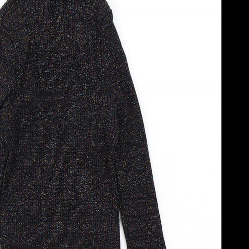 Wild Flower Womens Black   Pullover Jumper Size M  - Ribbed