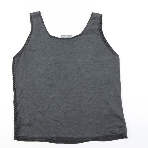 Per Una Womens Grey Striped Knit Basic Tank Size 16