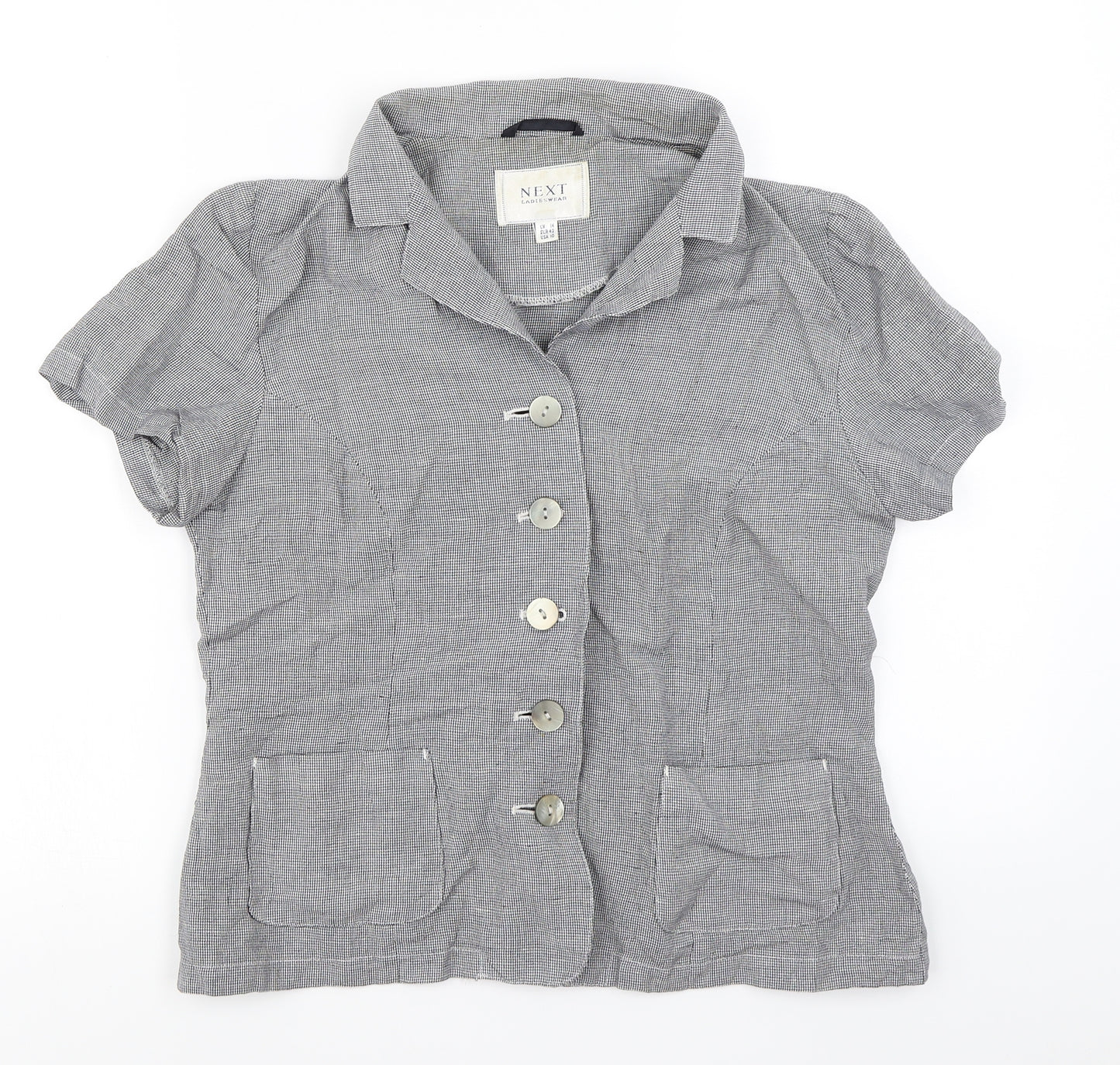 NEXT Womens Black Check  Basic Blouse Size 14