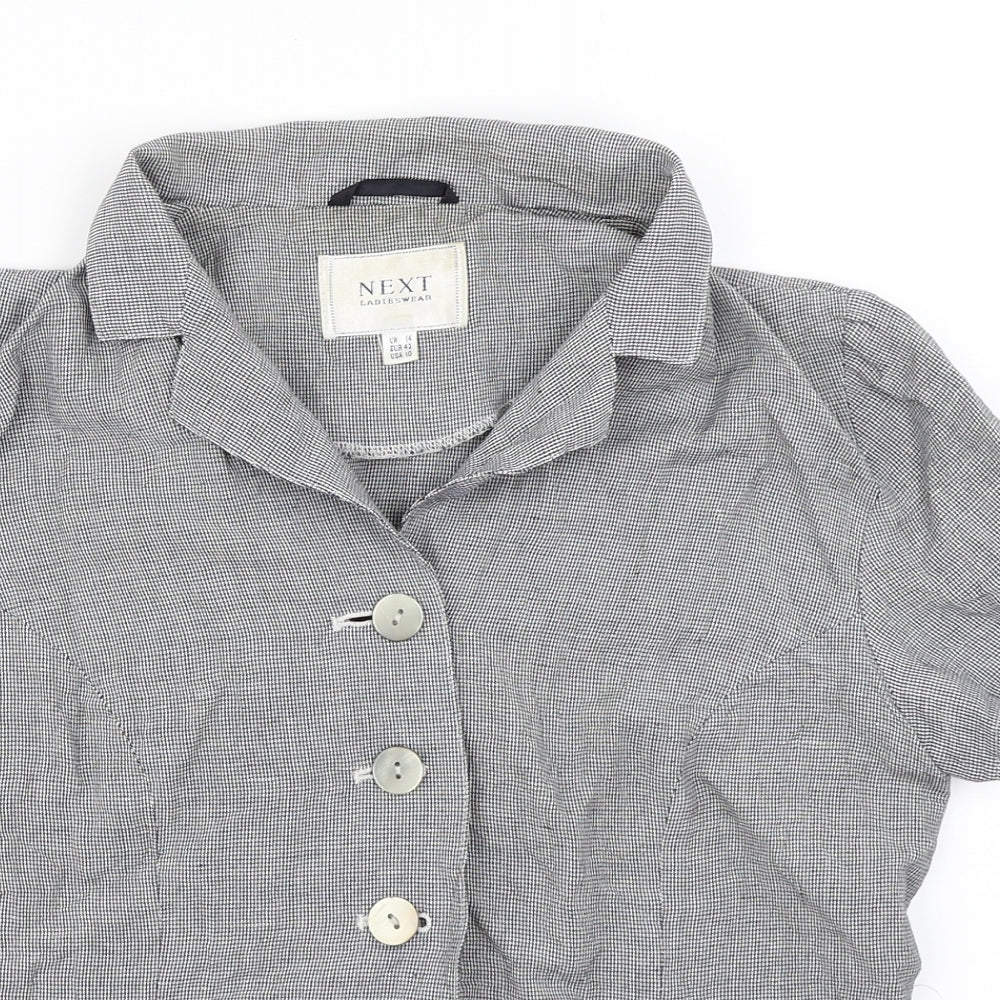 NEXT Womens Black Check  Basic Blouse Size 14