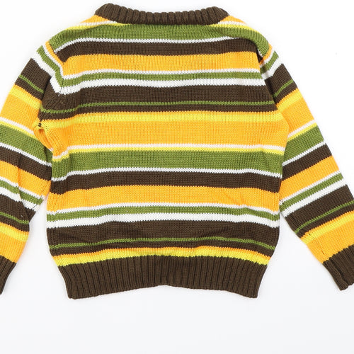 Royal Boys Boys Brown Striped Knit Pullover Jumper Size 4 Years