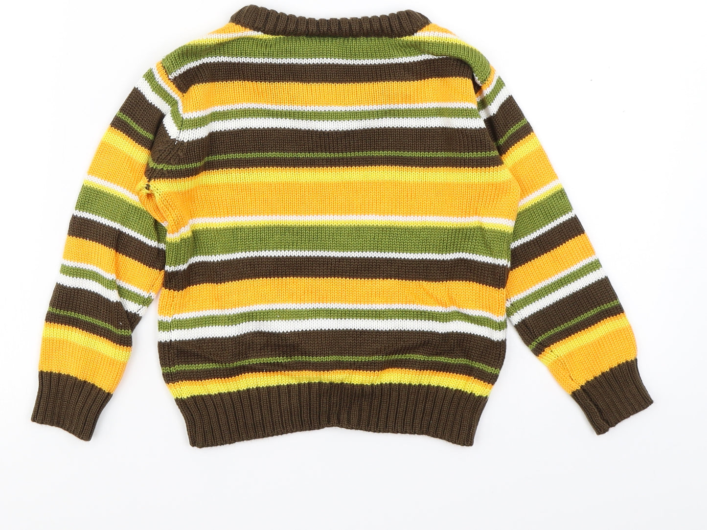 Royal Boys Boys Brown Striped Knit Pullover Jumper Size 4 Years