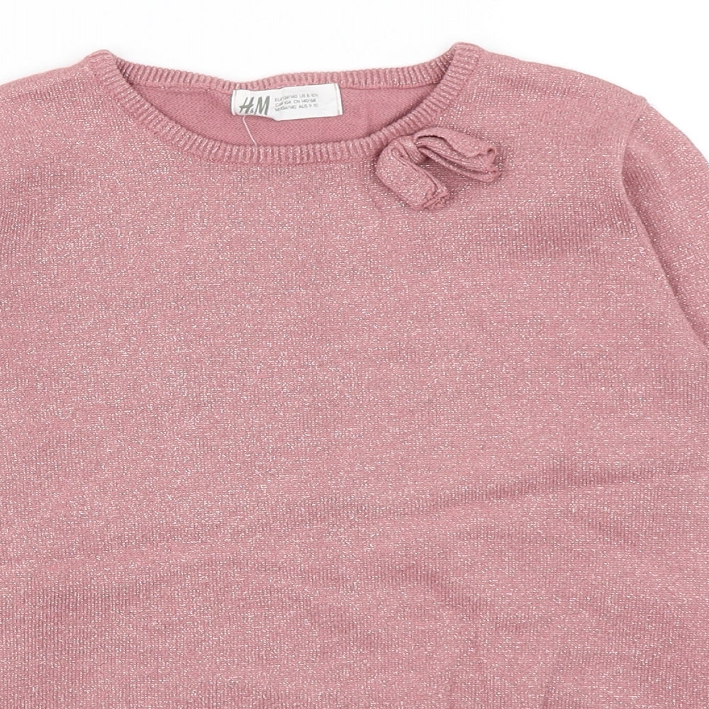 H&M Girls Pink   Basic T-Shirt Size 9-10 Years