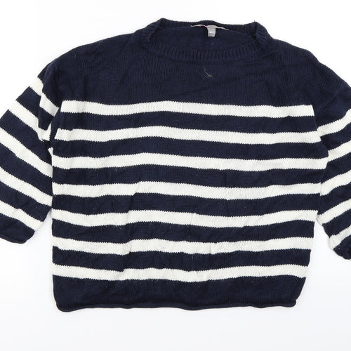 Dorothy Perkins Womens Blue Striped  Pullover Jumper Size 6