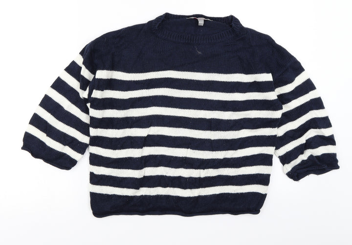 Dorothy Perkins Womens Blue Striped Pullover Jumper Size 6