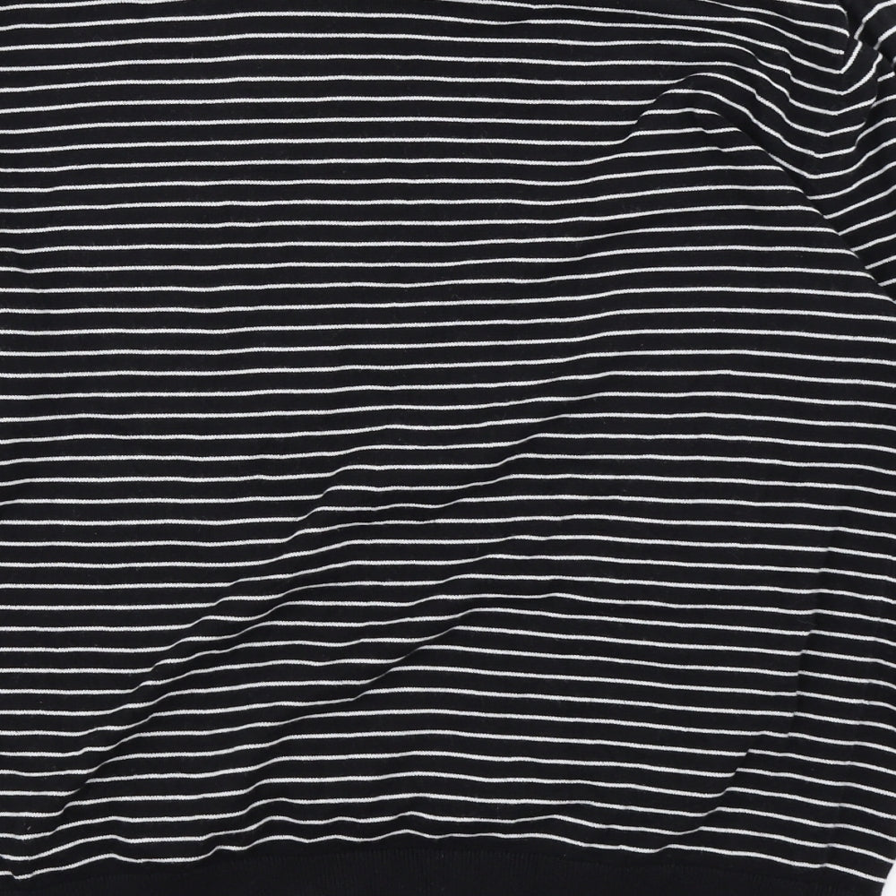 H&M Mens Black Striped  Pullover Jumper Size M