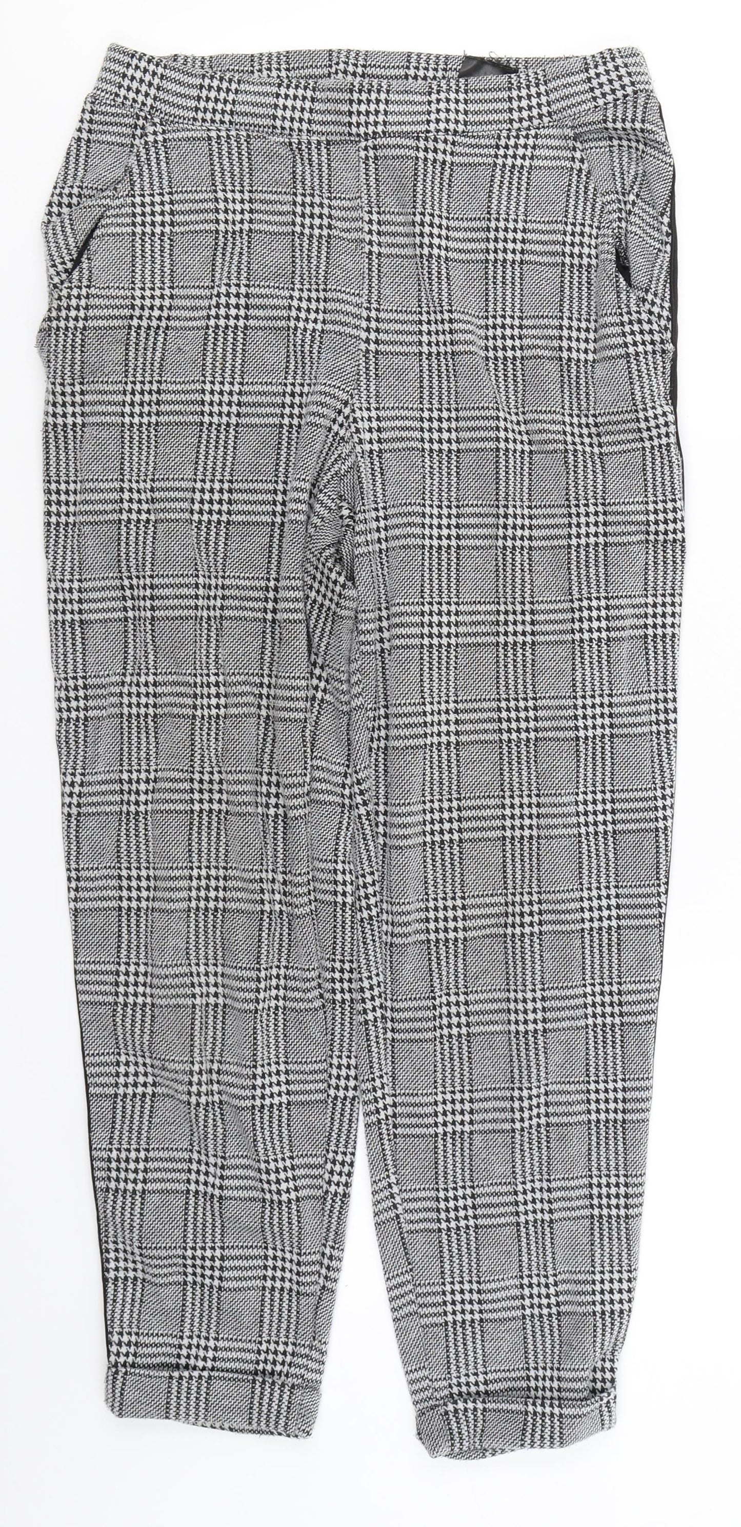 Divided Womens Black Check  Trousers  Size S L25 in