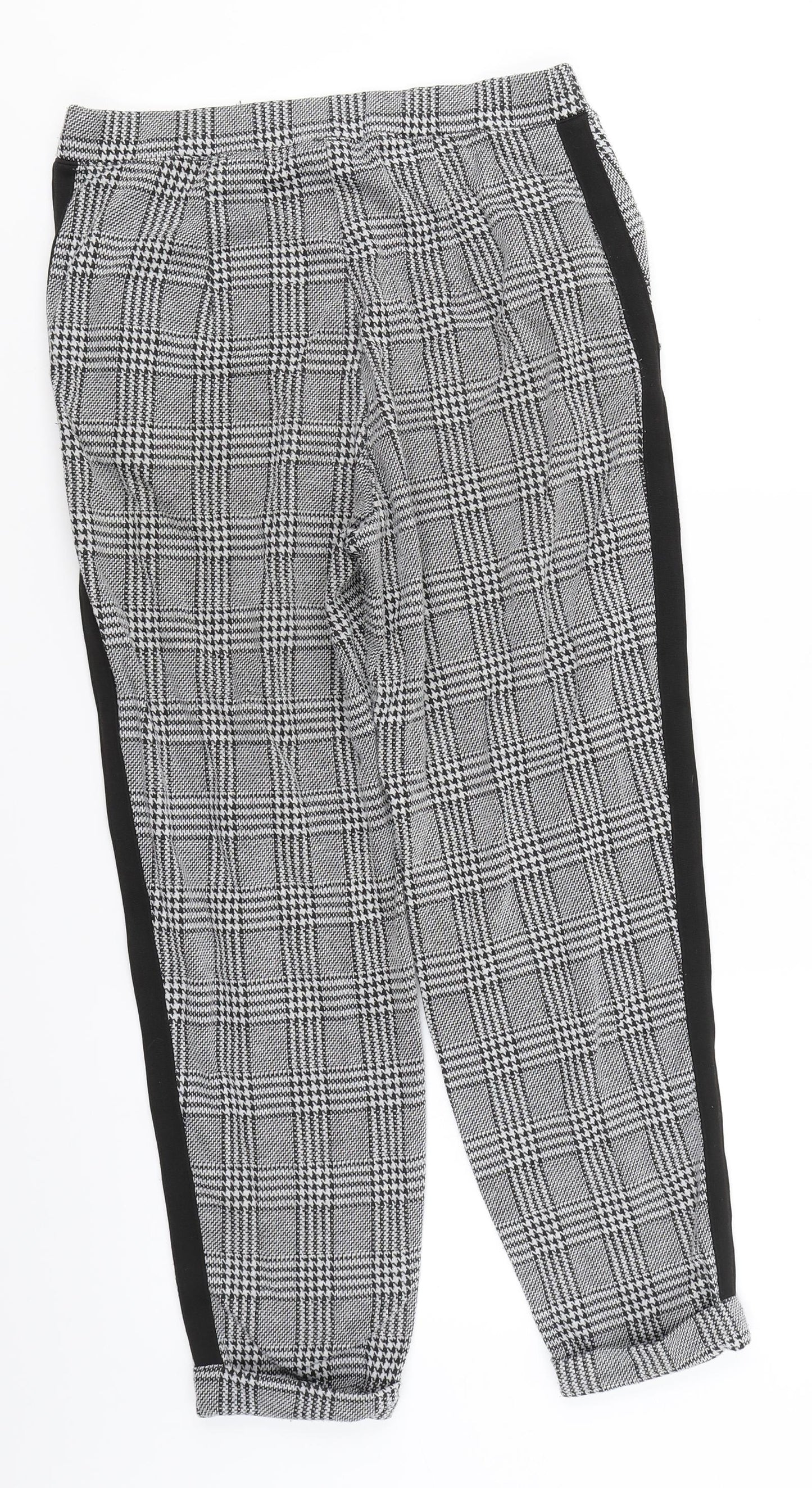 Divided Womens Black Check  Trousers  Size S L25 in