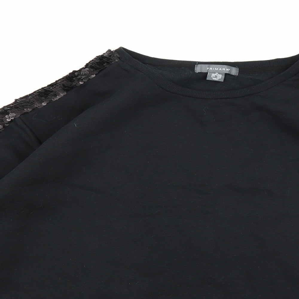 Primark Womens Black  Jersey Pullover Sweatshirt Size 18