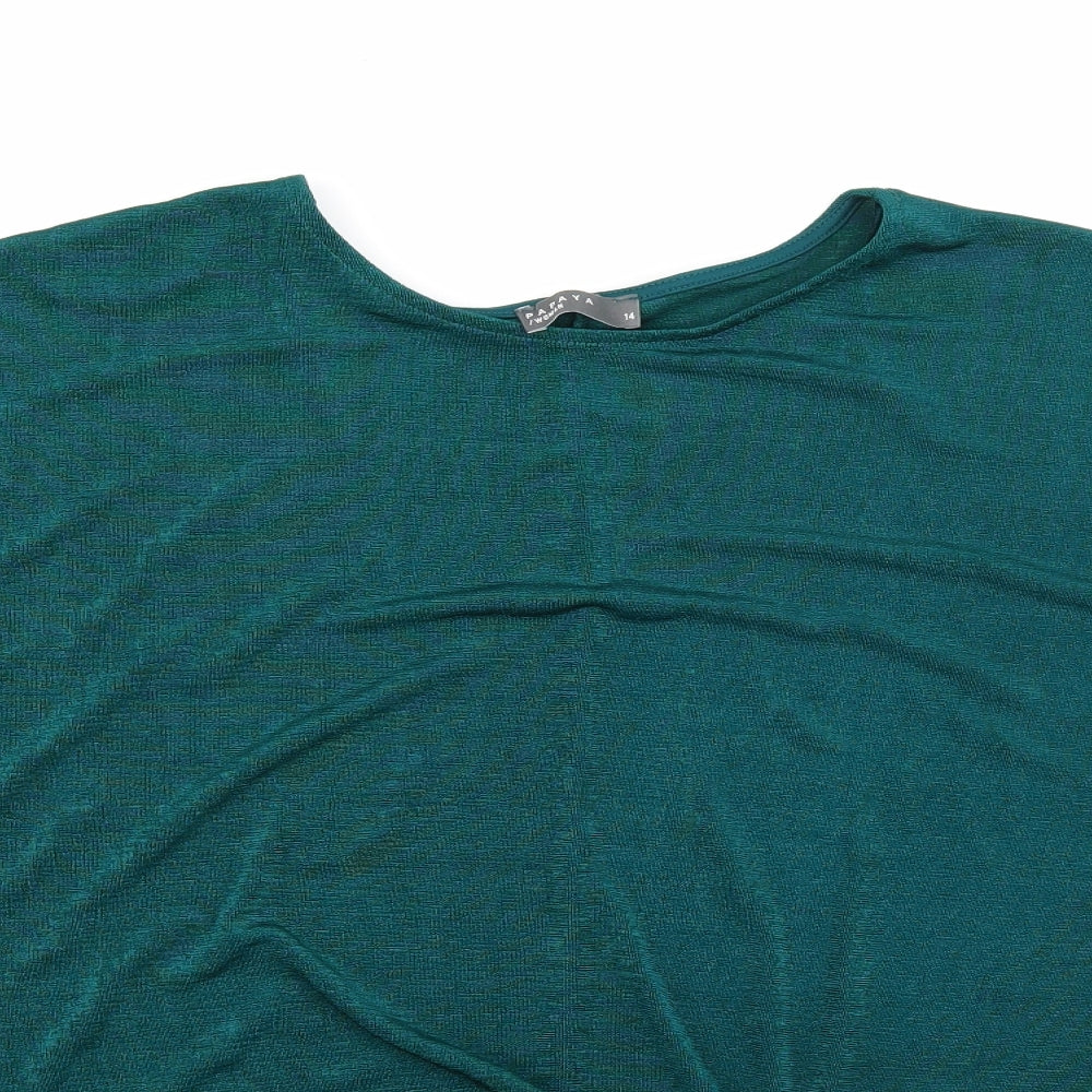 Papaya Womens Green   Wrap Blouse Size 14