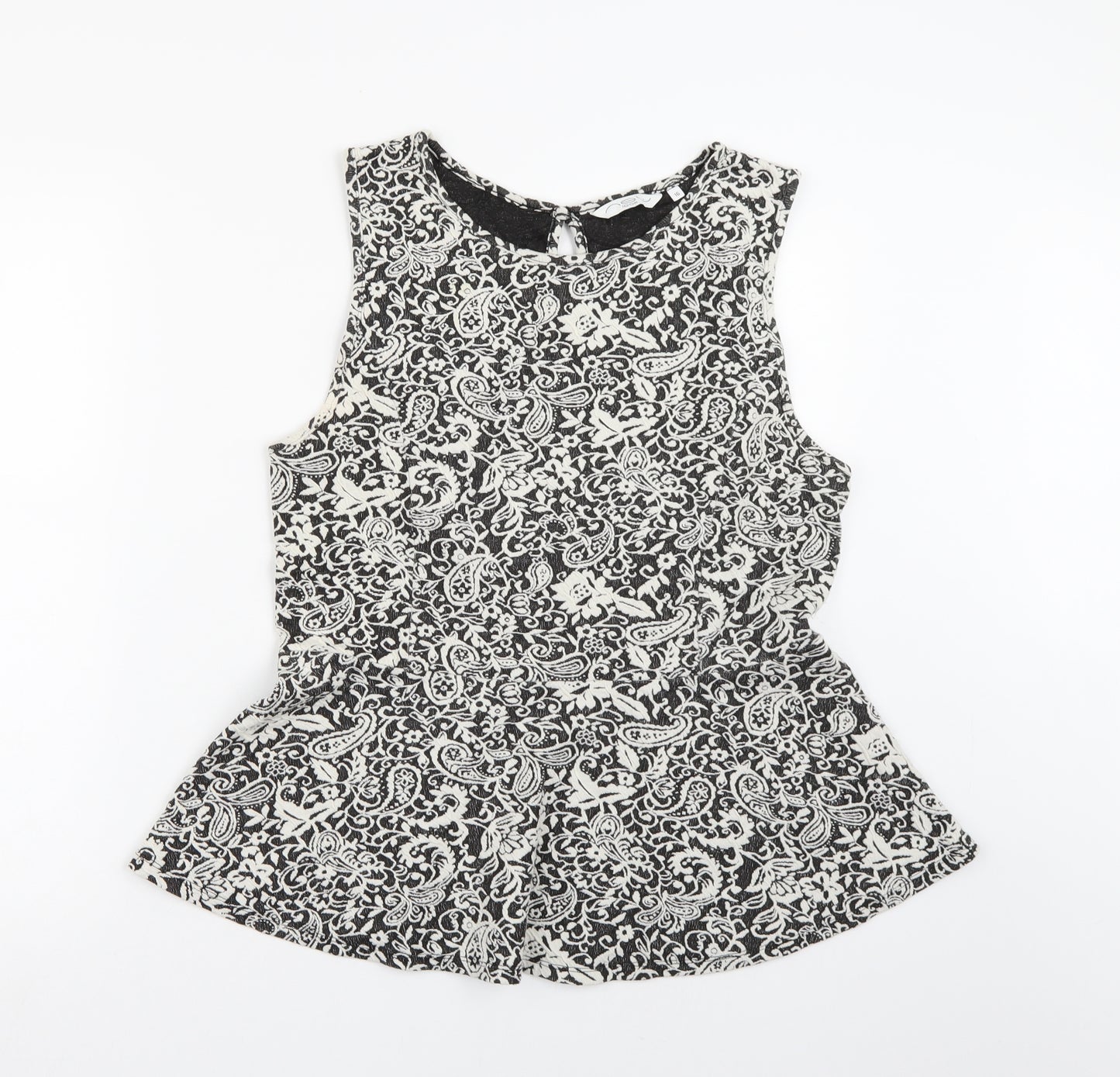 New Look Womens Black Floral  Basic Tank Size 16  - Smocked top