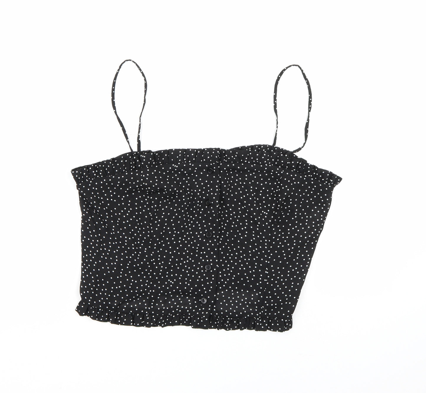 New Look Womens Black Polka Dot  Camisole Tank Size 14