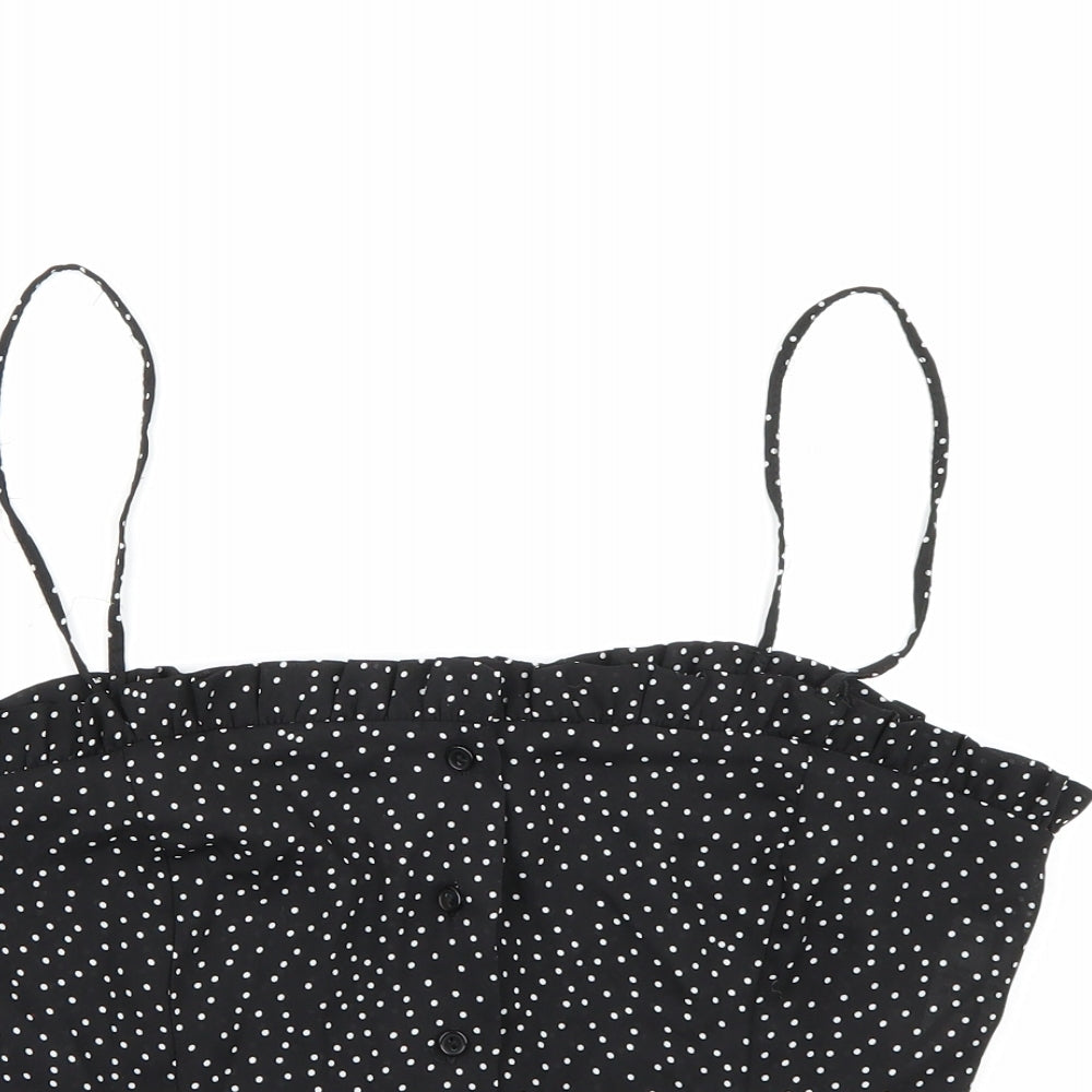 New Look Womens Black Polka Dot  Camisole Tank Size 14