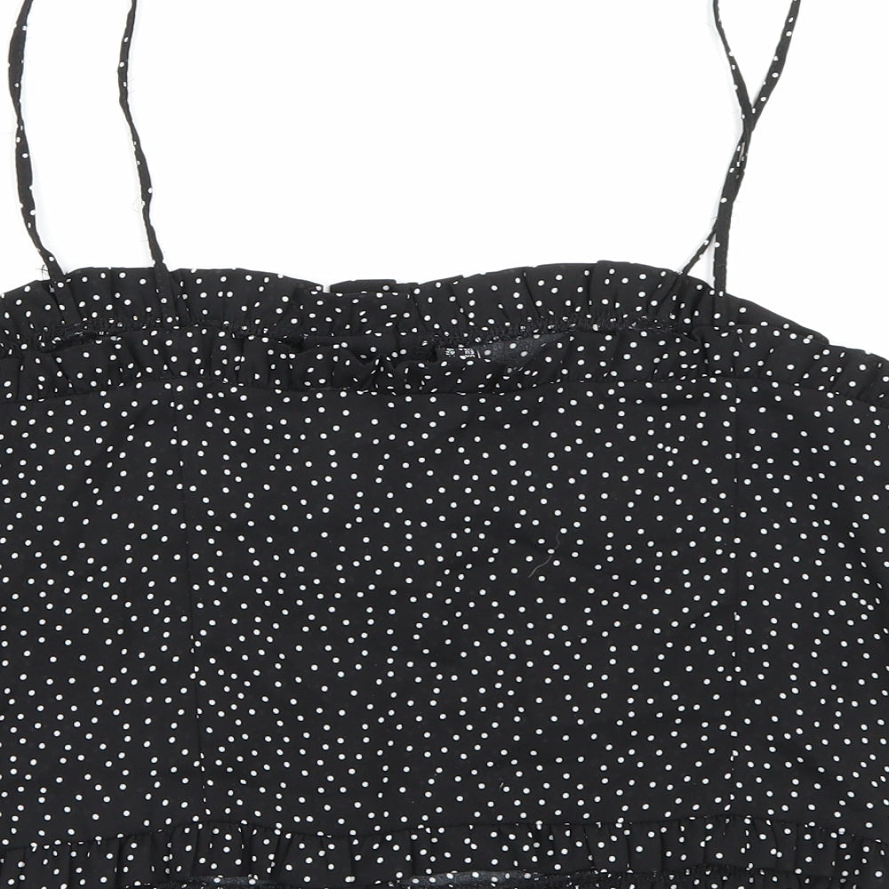 New Look Womens Black Polka Dot  Camisole Tank Size 14