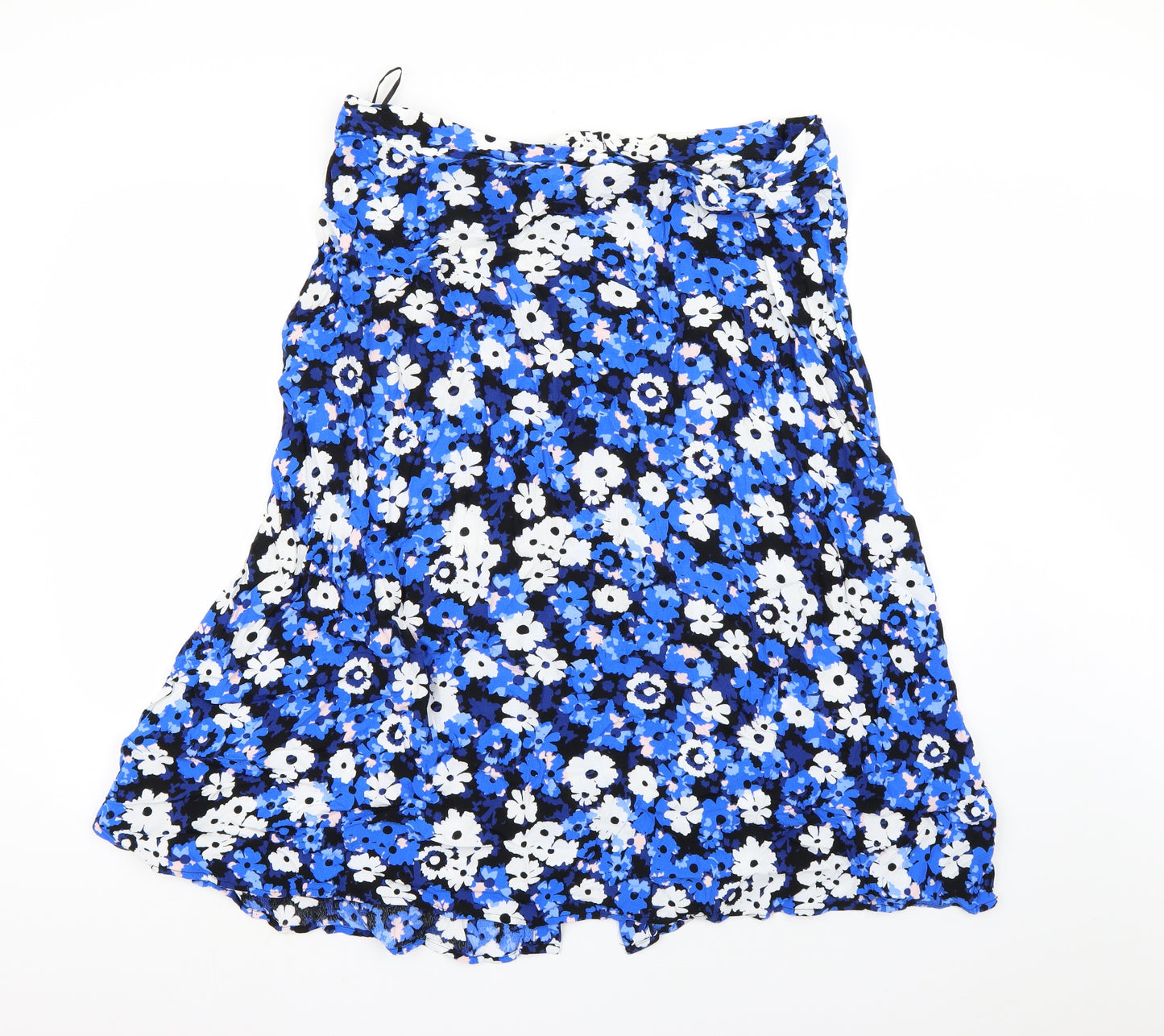 Marks and Spencer Womens Blue Floral Chiffon A-Line Skirt Size 18