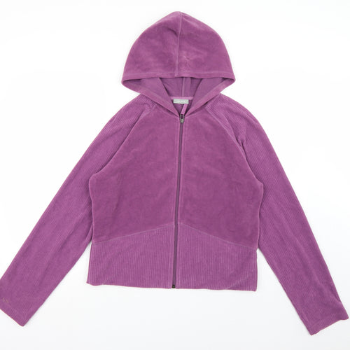 Per Una Womens Purple  Fleece Full Zip Hoodie Size 18