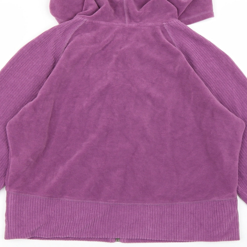 Per Una Womens Purple  Fleece Full Zip Hoodie Size 18