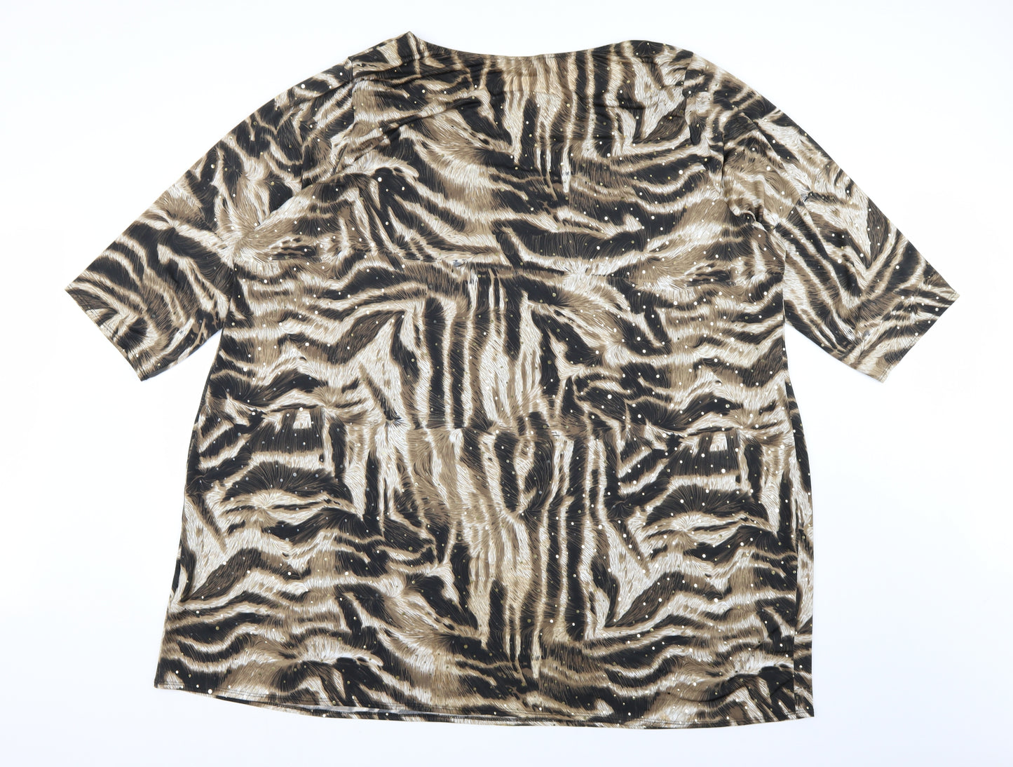 Marina Kaneva Womens Brown Animal Print  Basic Blouse Size 30