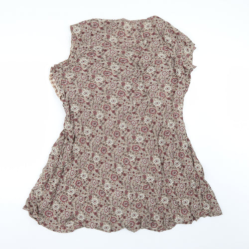 Simply Be Womens Brown Floral  Basic Blouse Size 24