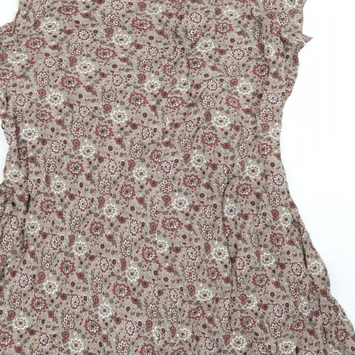 Simply Be Womens Brown Floral  Basic Blouse Size 24