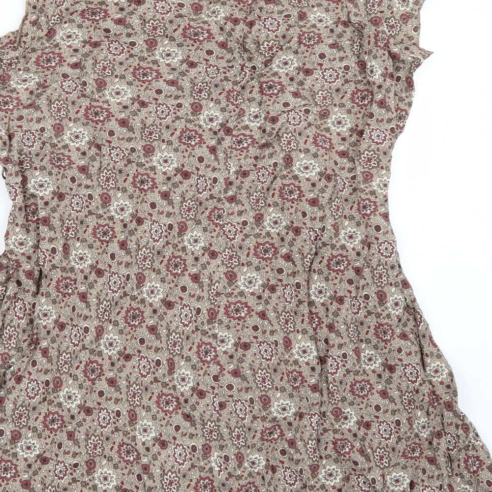 Simply Be Womens Brown Floral  Basic Blouse Size 24