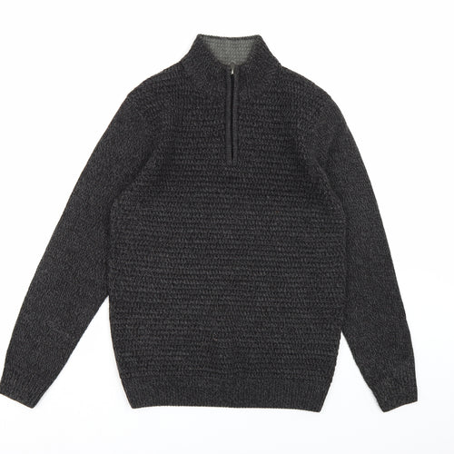 Easy Mens Grey  Knit Pullover Jumper Size S