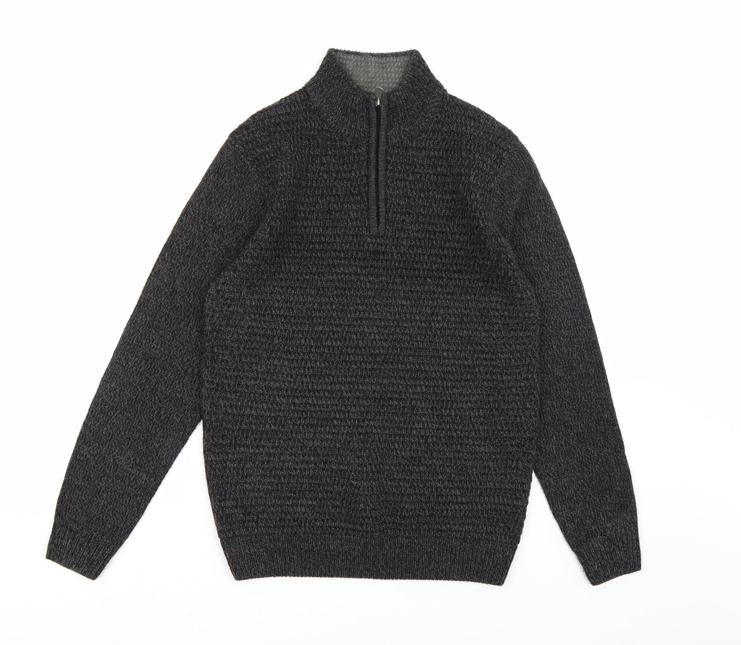 Easy Mens Grey  Knit Pullover Jumper Size S