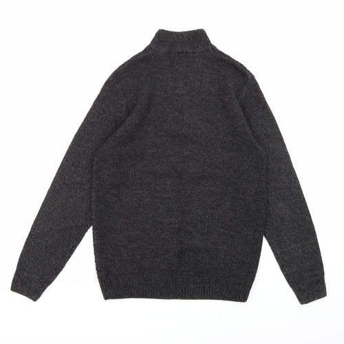 Easy Mens Grey  Knit Pullover Jumper Size S