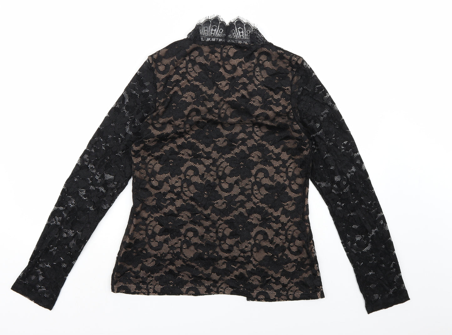 Warehouse Womens Black  Lace Cardigan Jumper Size 12