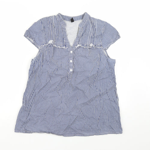 VERO MODA Womens Blue Striped  Basic Blouse Size M