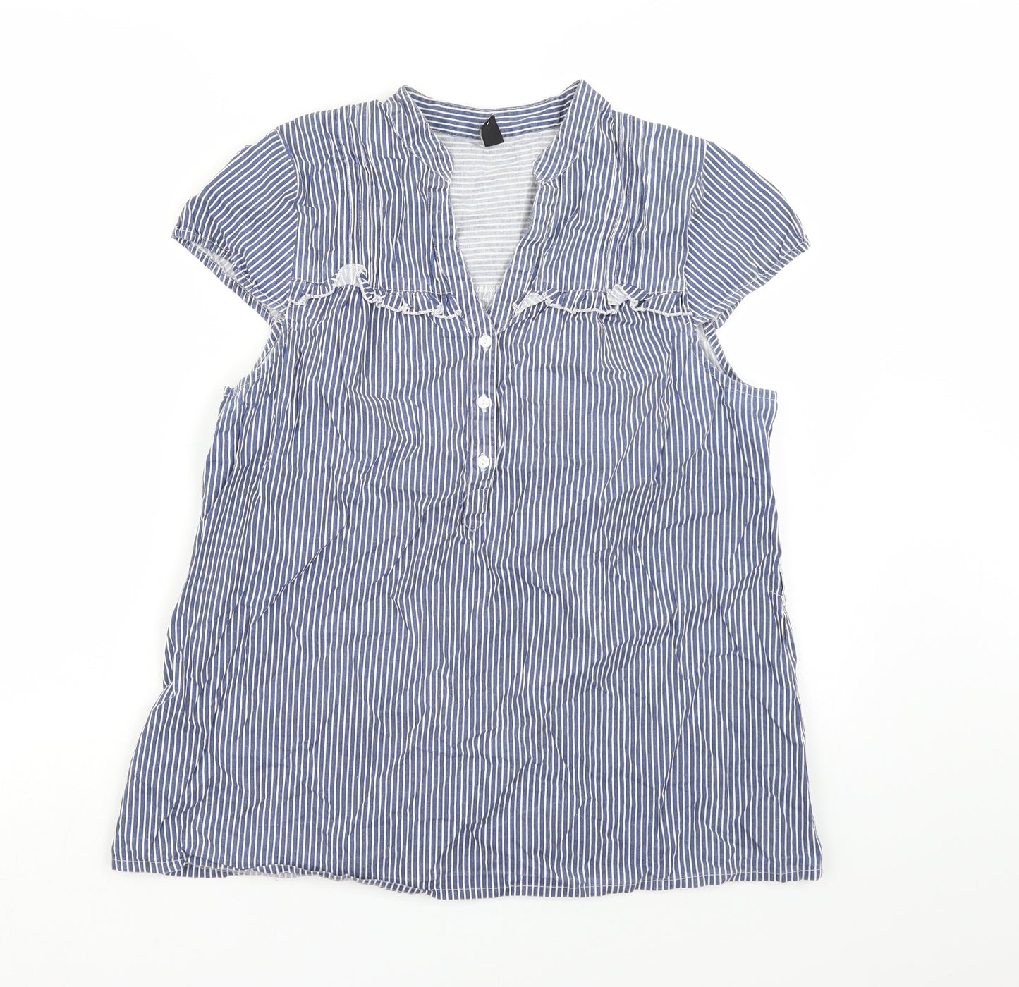 VERO MODA Womens Blue Striped  Basic Blouse Size M