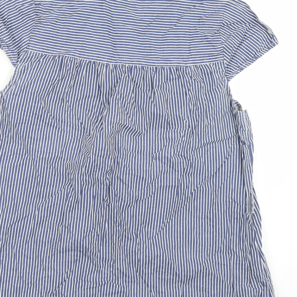 VERO MODA Womens Blue Striped  Basic Blouse Size M