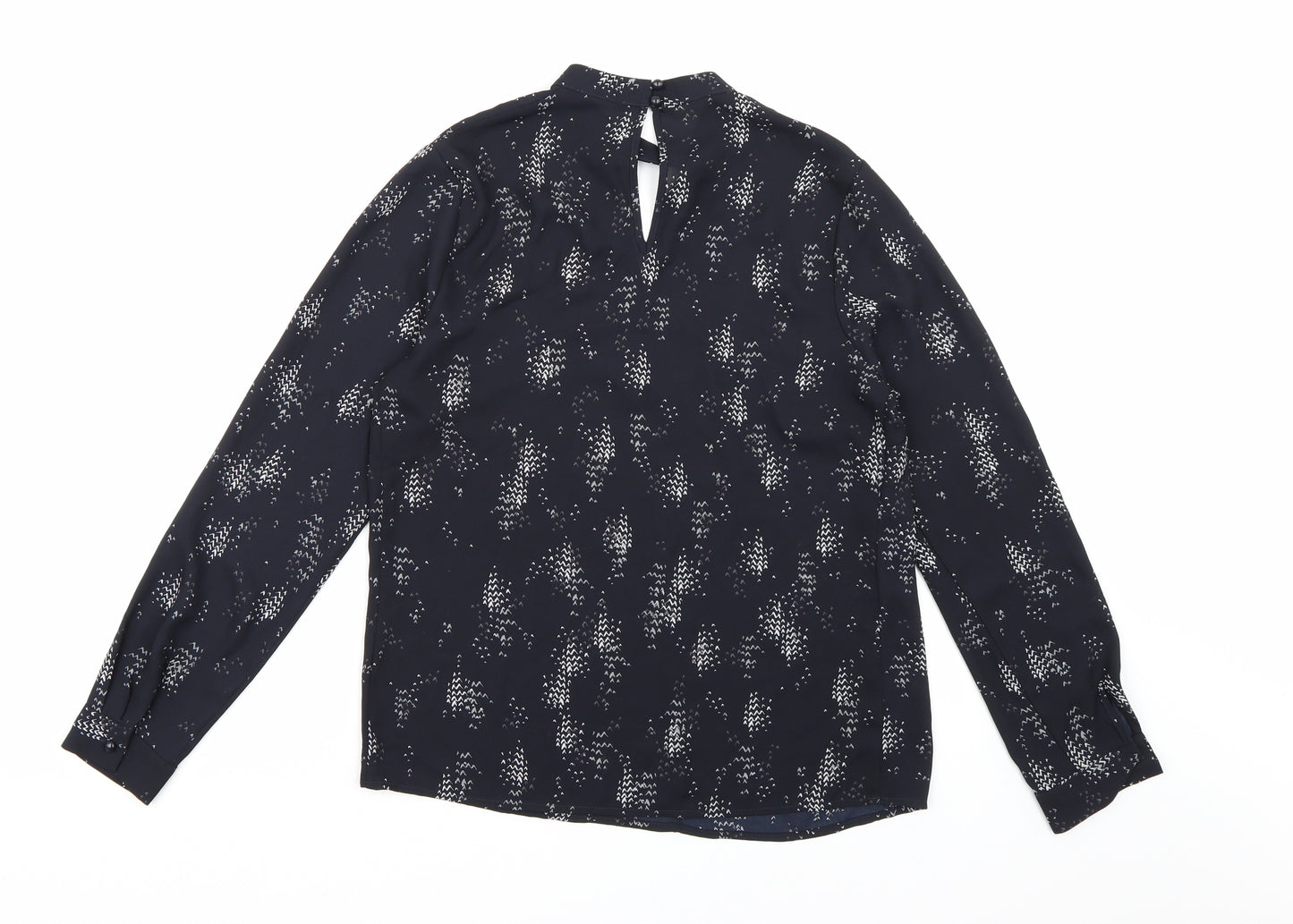 Matalan Womens Black Geometric Chiffon Basic Blouse Size 8