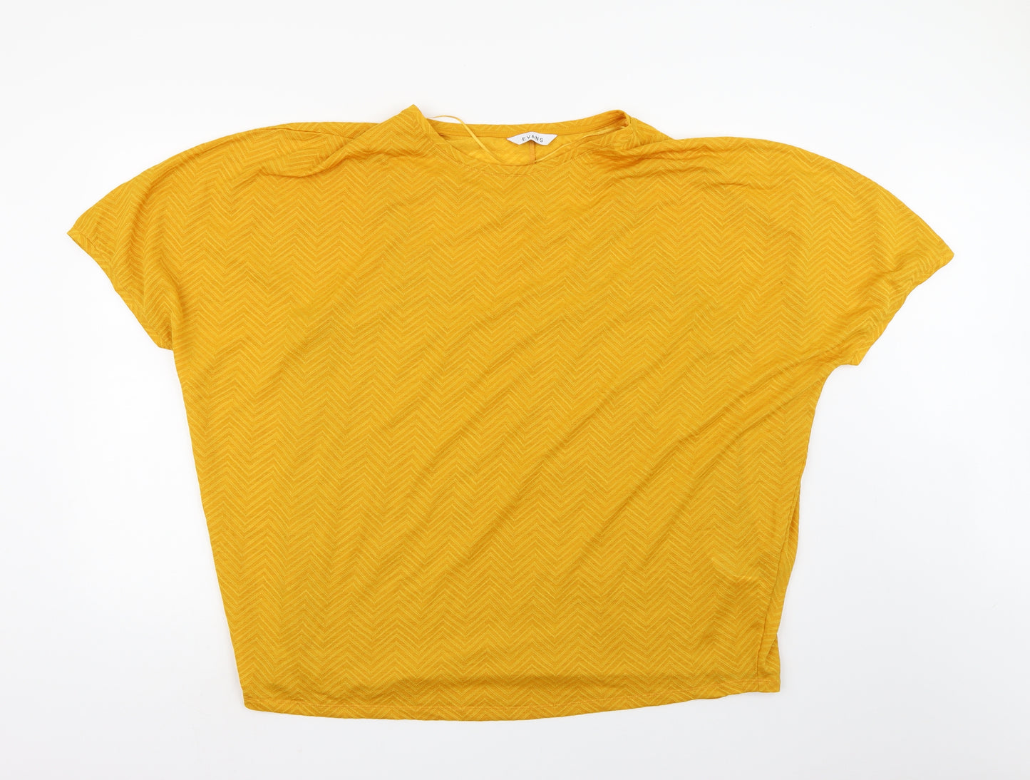 Evans Womens Yellow Geometric  Basic Blouse Size 20