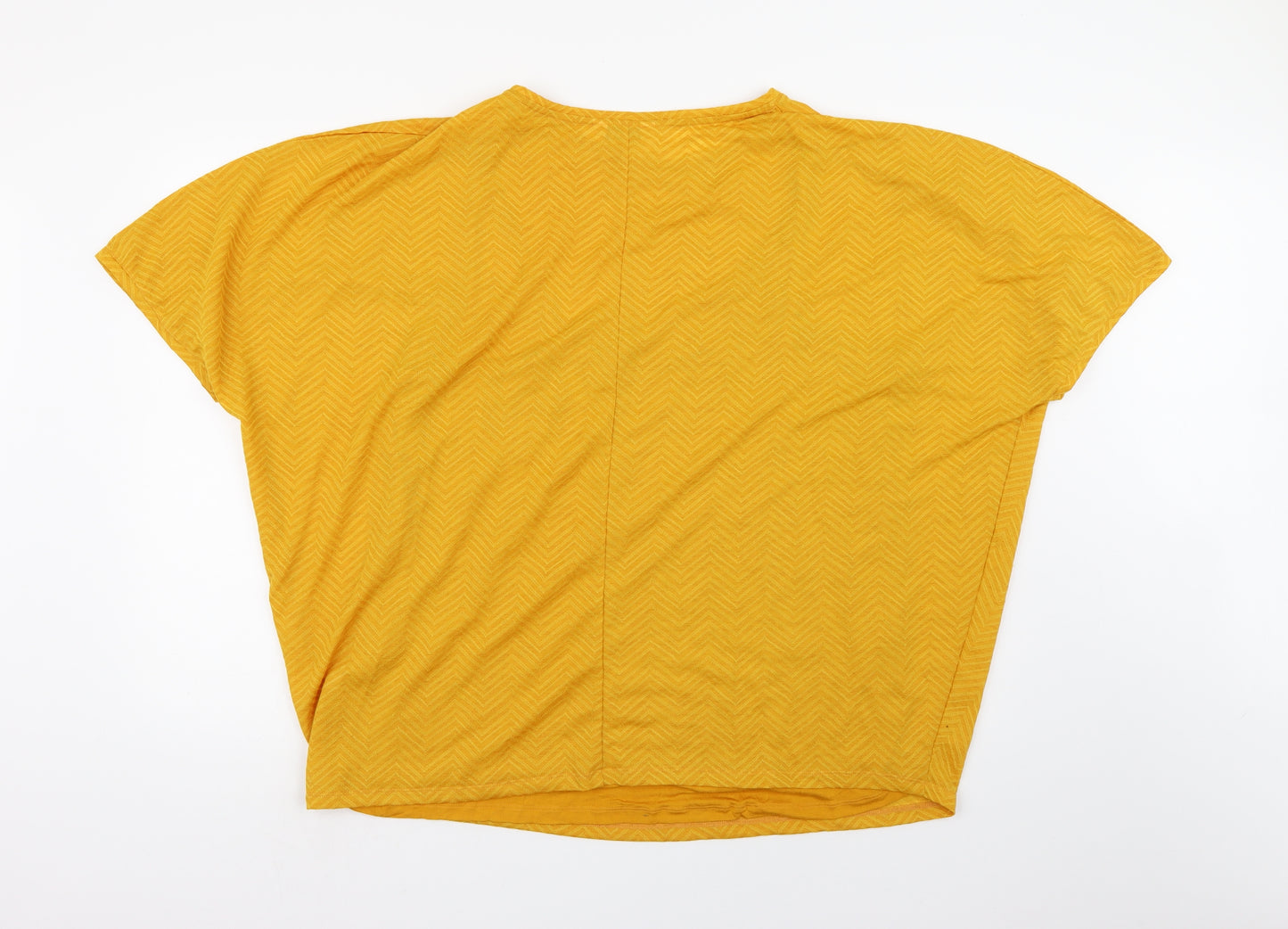 Evans Womens Yellow Geometric  Basic Blouse Size 20