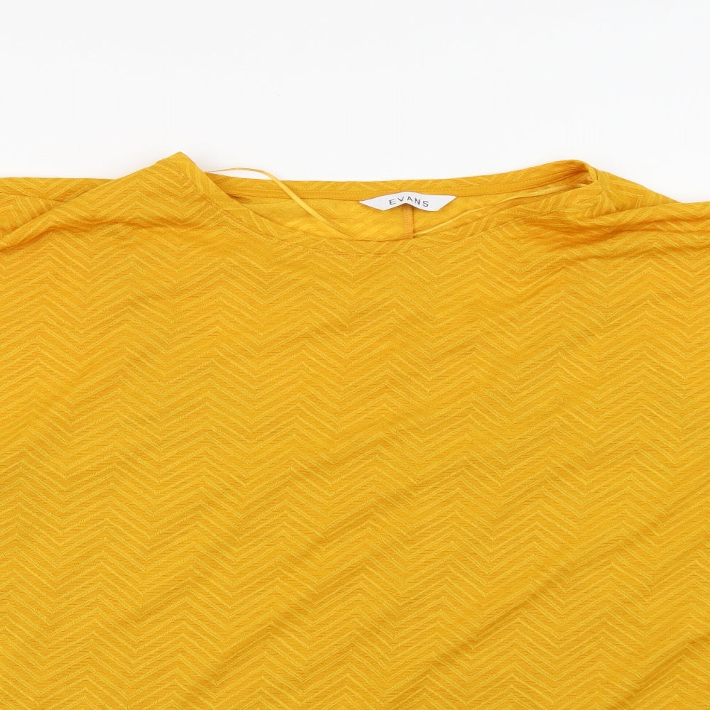 Evans Womens Yellow Geometric  Basic Blouse Size 20