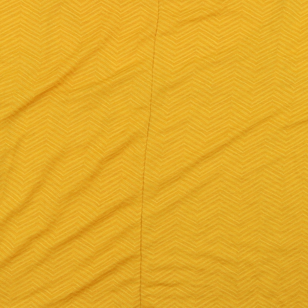 Evans Womens Yellow Geometric  Basic Blouse Size 20