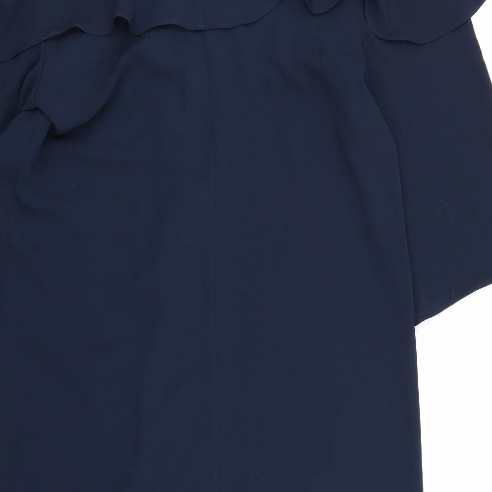 Evans Womens Blue  Chiffon A-Line  Size 14