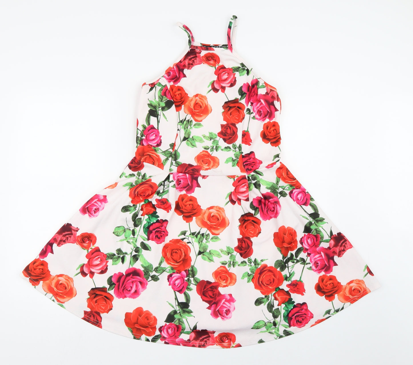 Select Womens White Floral  Skater Dress  Size 14