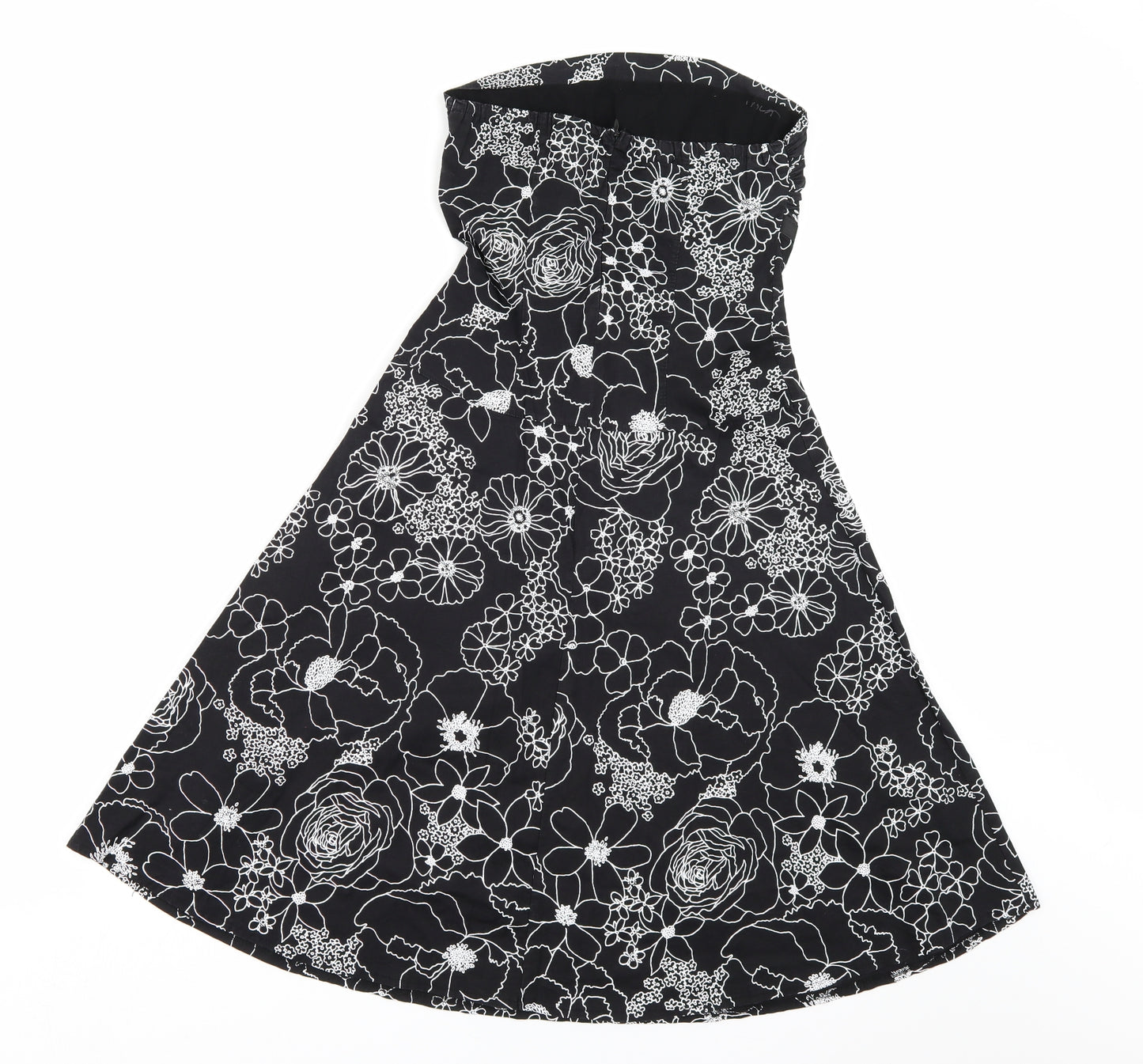 Lipsy Womens Black Floral  A-Line  Size S
