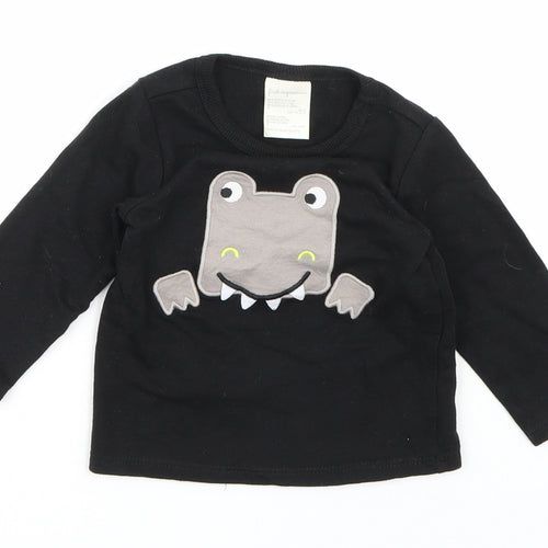 First Impressions Boys Black   Basic T-Shirt Size 12 Months