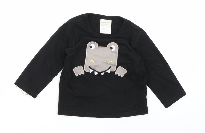 First Impressions Boys Black Basic T-Shirt Size 12 Months