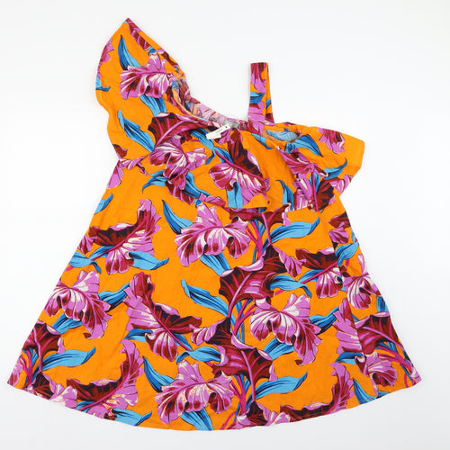 ASOS Womens Orange Floral  A-Line  Size 8