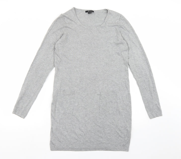 ESMARA Womens Grey Knit Jumper Dress Size 10