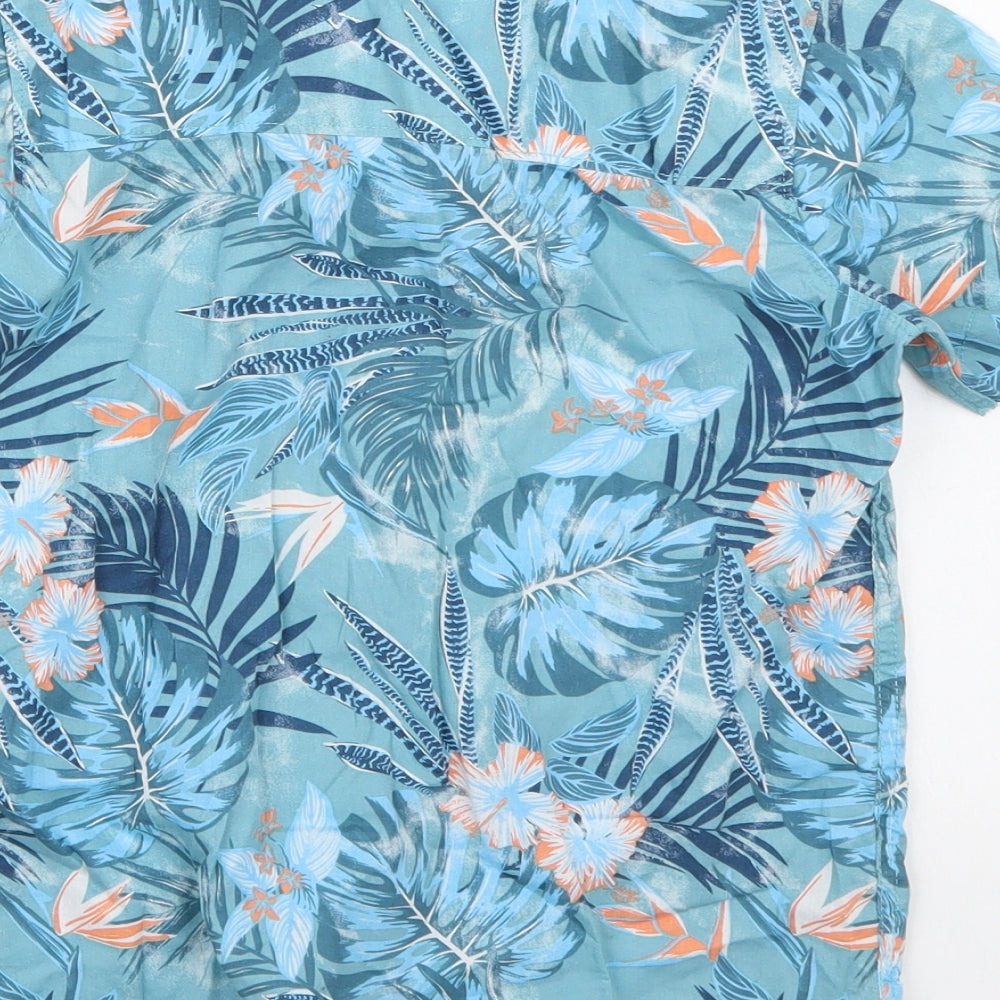 Matalan Boys Blue Floral  Basic Button-Up Size 9 Years